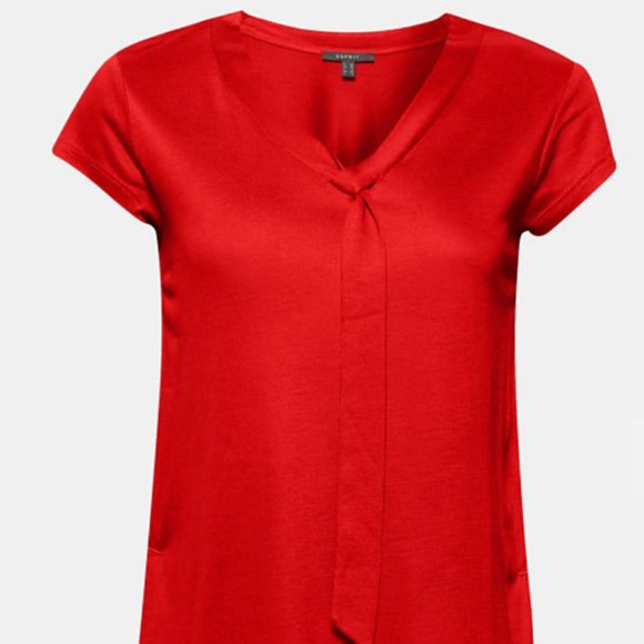 Esprit Red V-Neck Tunic Top - Picture 5 of 6